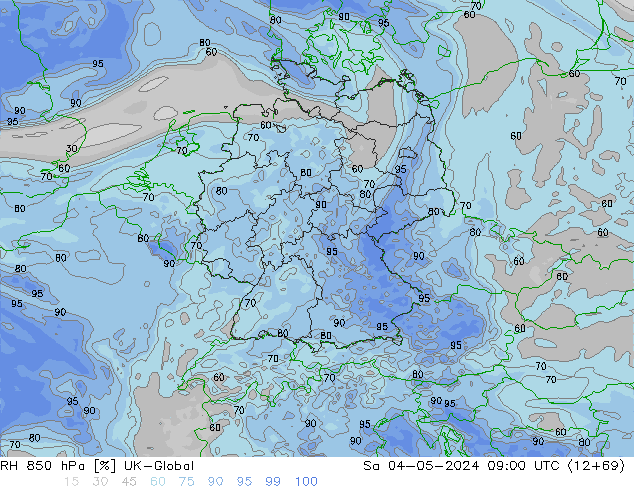 RH 850 hPa UK-Global Sa 04.05.2024 09 UTC