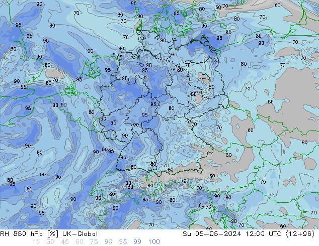 850 hPa Nispi Nem UK-Global Paz 05.05.2024 12 UTC