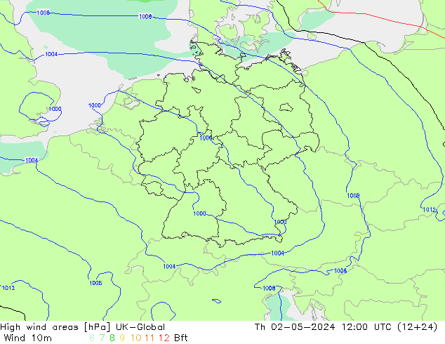 High wind areas UK-Global jeu 02.05.2024 12 UTC