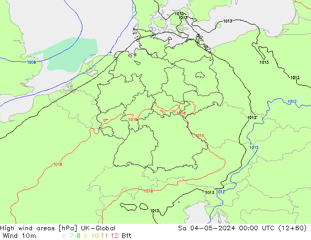 High wind areas UK-Global Sáb 04.05.2024 00 UTC