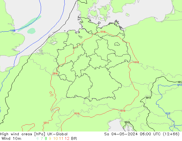 High wind areas UK-Global sáb 04.05.2024 06 UTC