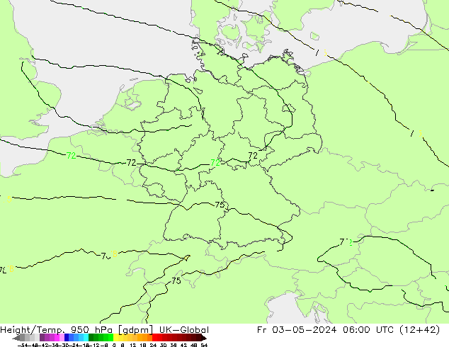 Height/Temp. 950 hPa UK-Global Fr 03.05.2024 06 UTC