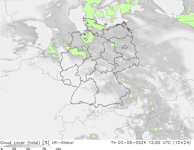 Wolken (gesamt) UK-Global Do 02.05.2024 12 UTC