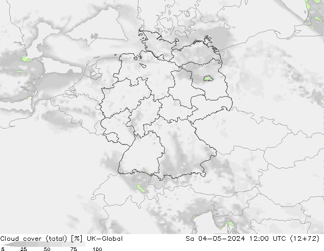 Cloud cover (total) UK-Global Sa 04.05.2024 12 UTC