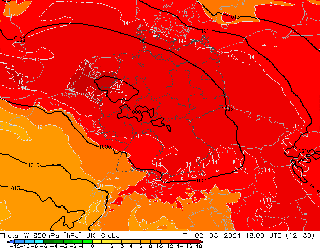 Theta-W 850hPa UK-Global  02.05.2024 18 UTC