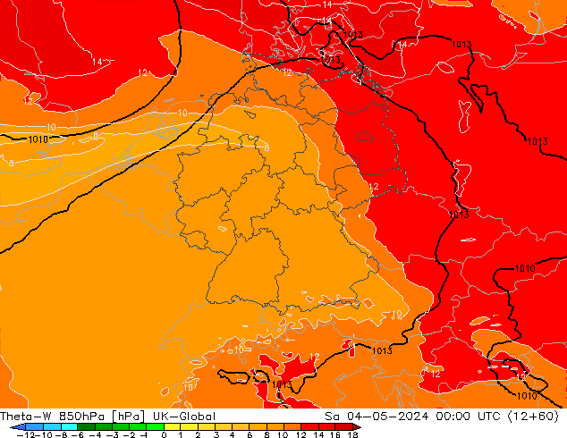 Theta-W 850hPa UK-Global Sa 04.05.2024 00 UTC