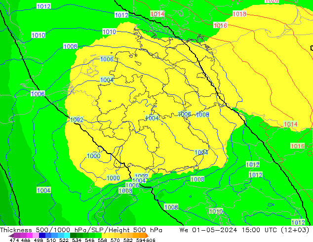 Thck 500-1000hPa UK-Global St 01.05.2024 15 UTC