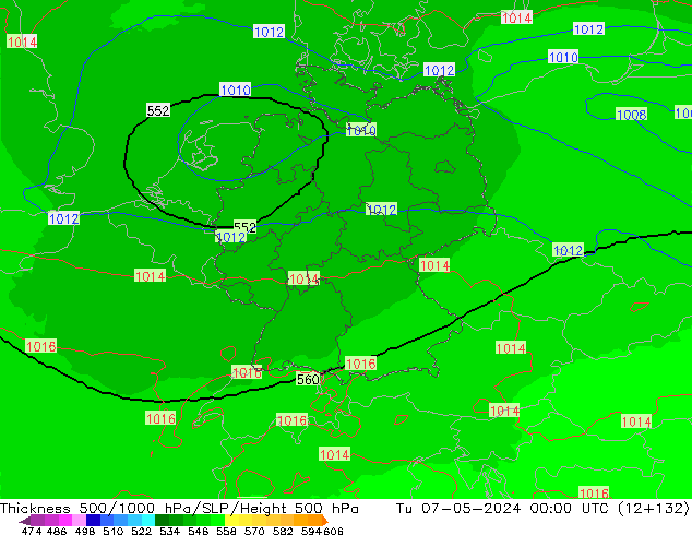 Thck 500-1000hPa UK-Global  07.05.2024 00 UTC