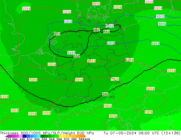 Dikte 500-1000hPa UK-Global di 07.05.2024 06 UTC