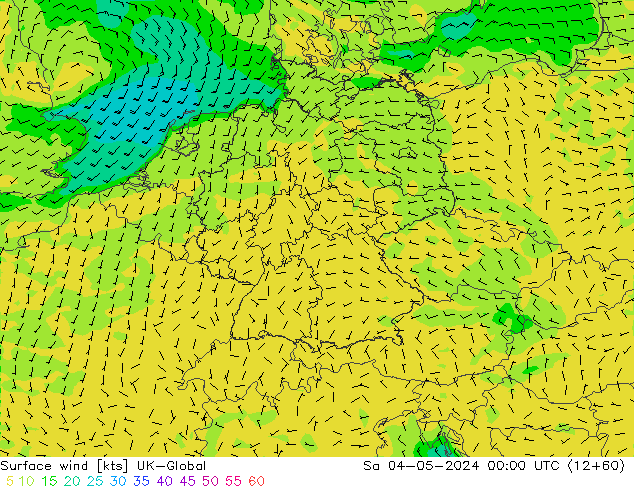 Surface wind UK-Global Sa 04.05.2024 00 UTC