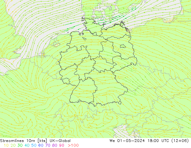 Streamlines 10m UK-Global We 01.05.2024 18 UTC