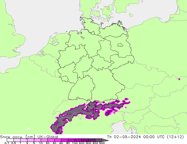 Глубина снега UK-Global чт 02.05.2024 00 UTC