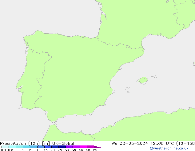 Nied. akkumuliert (12Std) UK-Global Mi 08.05.2024 00 UTC
