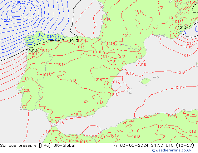 Luchtdruk (Grond) UK-Global vr 03.05.2024 21 UTC