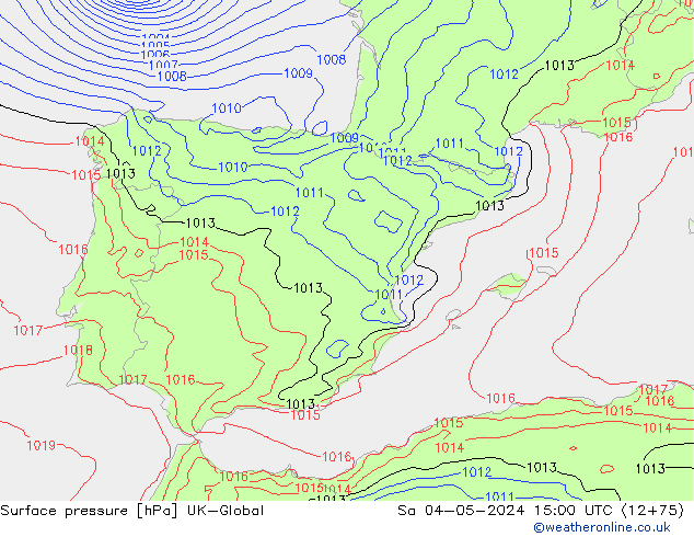 Surface pressure UK-Global Sa 04.05.2024 15 UTC