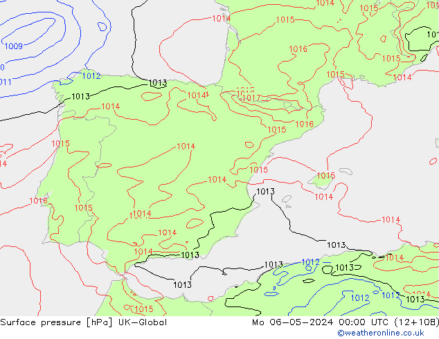 pression de l'air UK-Global lun 06.05.2024 00 UTC