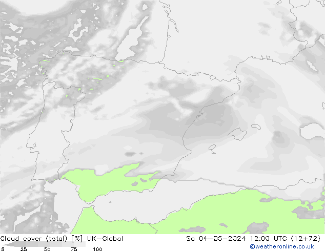 Cloud cover (total) UK-Global Sa 04.05.2024 12 UTC