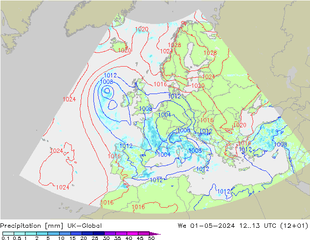 Niederschlag UK-Global Mi 01.05.2024 13 UTC