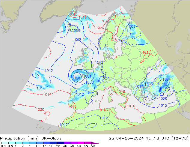 Precipitation UK-Global Sa 04.05.2024 18 UTC