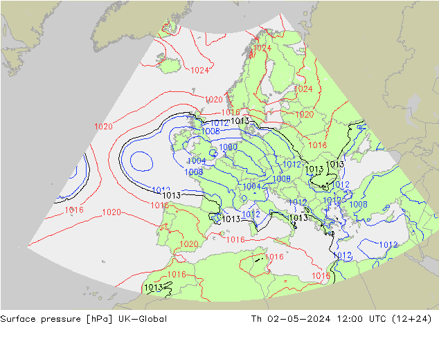 pressão do solo UK-Global Qui 02.05.2024 12 UTC