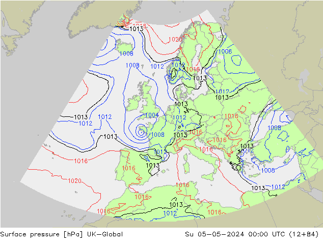 Surface pressure UK-Global Su 05.05.2024 00 UTC