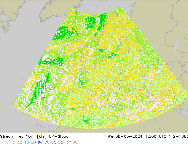 Streamlines 10m UK-Global St 08.05.2024 12 UTC