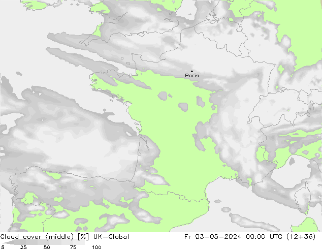 Nuages (moyen) UK-Global ven 03.05.2024 00 UTC