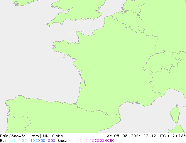 Rain/Snowfall UK-Global Qua 08.05.2024 12 UTC