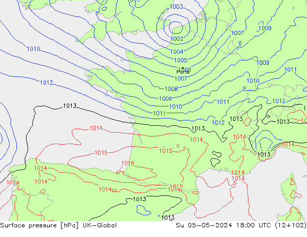 pressão do solo UK-Global Dom 05.05.2024 18 UTC