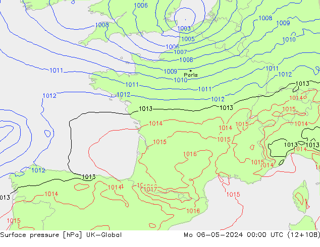 Yer basıncı UK-Global Pzt 06.05.2024 00 UTC