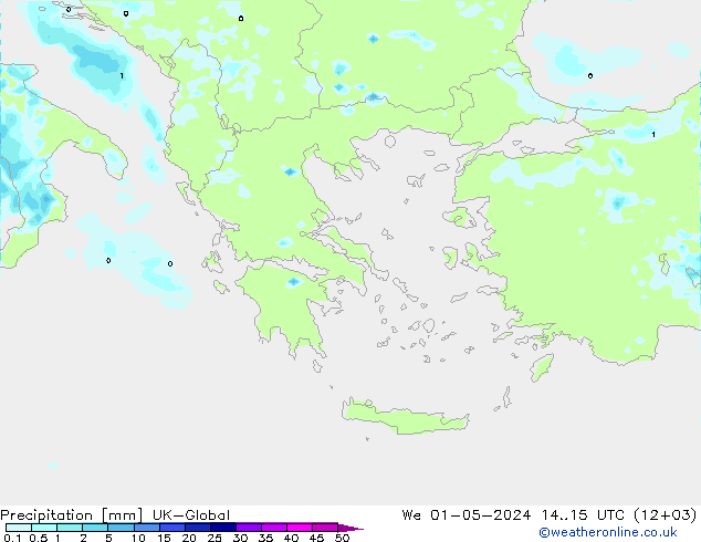 Yağış UK-Global Çar 01.05.2024 15 UTC