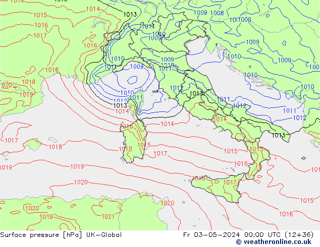 приземное давление UK-Global пт 03.05.2024 00 UTC