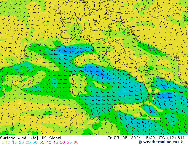 Surface wind UK-Global Fr 03.05.2024 18 UTC