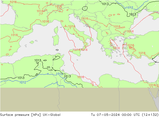 pression de l'air UK-Global mar 07.05.2024 00 UTC