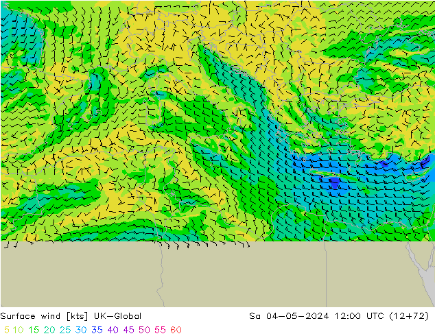 ветер 10 m UK-Global сб 04.05.2024 12 UTC
