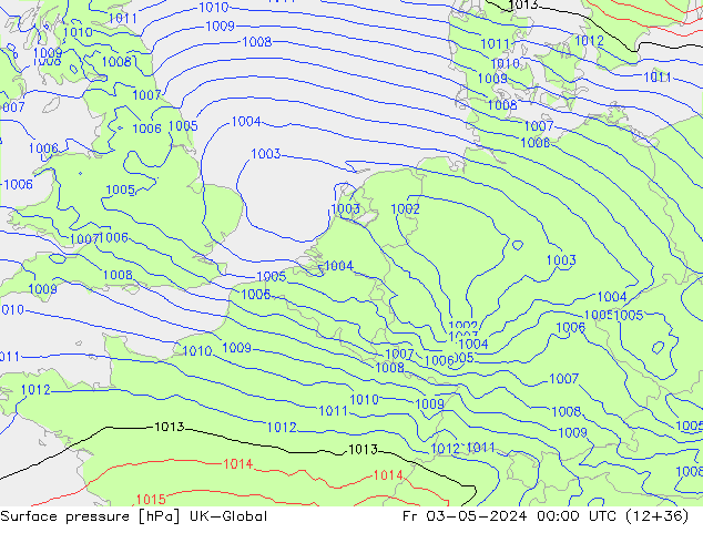 приземное давление UK-Global пт 03.05.2024 00 UTC