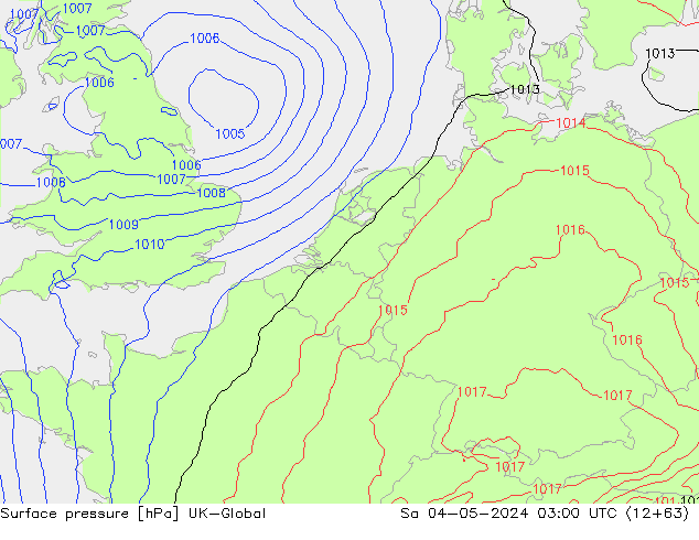 Presión superficial UK-Global sáb 04.05.2024 03 UTC