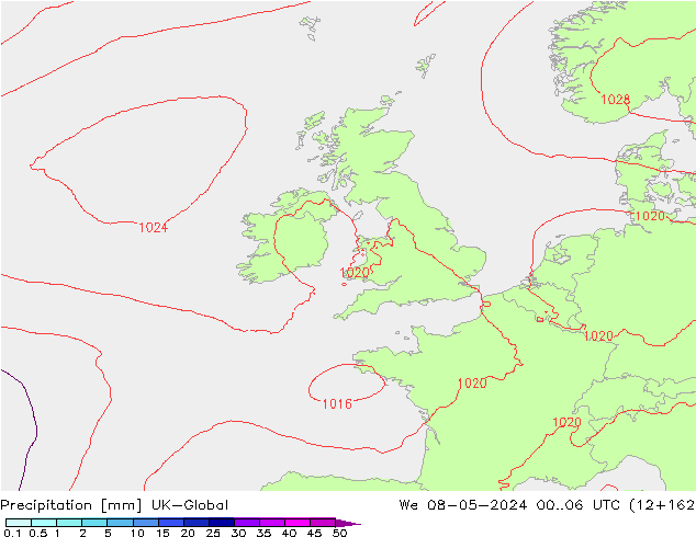 Precipitation UK-Global We 08.05.2024 06 UTC