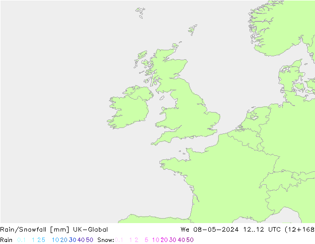 Rain/Snowfall UK-Global We 08.05.2024 12 UTC