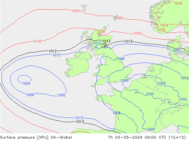 Yer basıncı UK-Global Per 02.05.2024 00 UTC