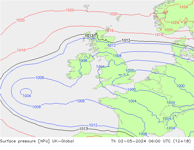 pressão do solo UK-Global Qui 02.05.2024 06 UTC