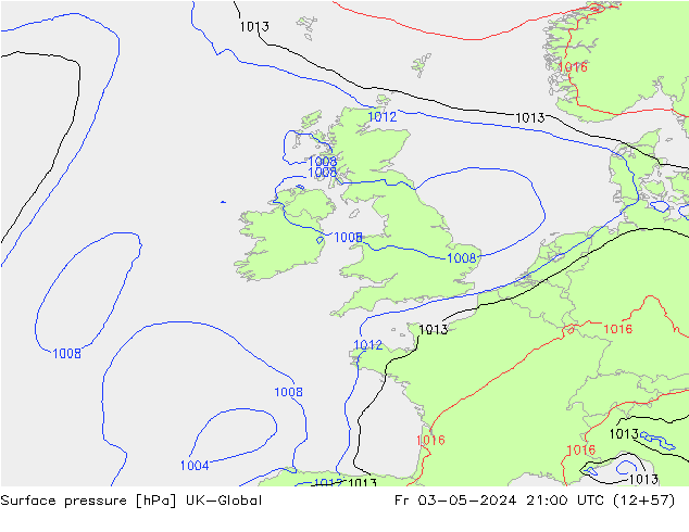 Surface pressure UK-Global Fr 03.05.2024 21 UTC