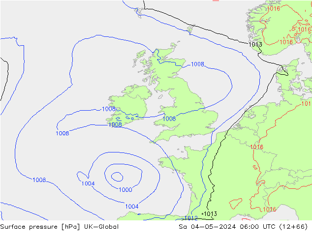 Surface pressure UK-Global Sa 04.05.2024 06 UTC