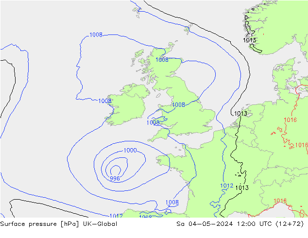 Surface pressure UK-Global Sa 04.05.2024 12 UTC