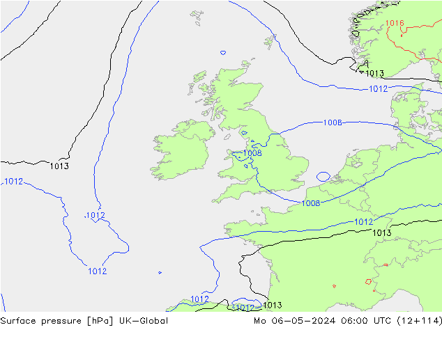 pressão do solo UK-Global Seg 06.05.2024 06 UTC