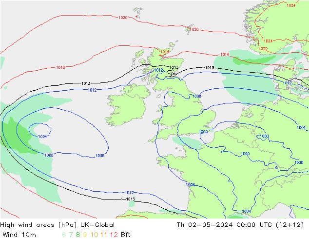 High wind areas UK-Global Th 02.05.2024 00 UTC