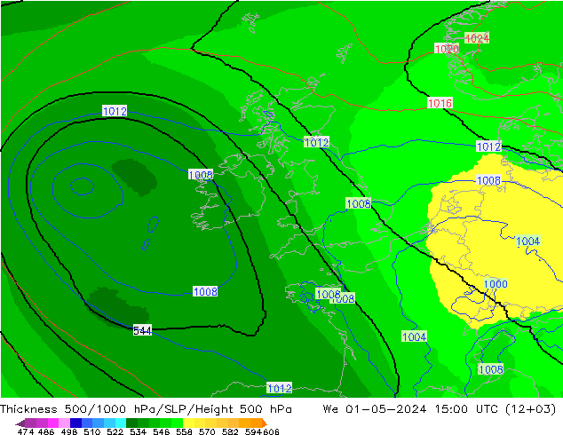 Thck 500-1000hPa UK-Global  01.05.2024 15 UTC