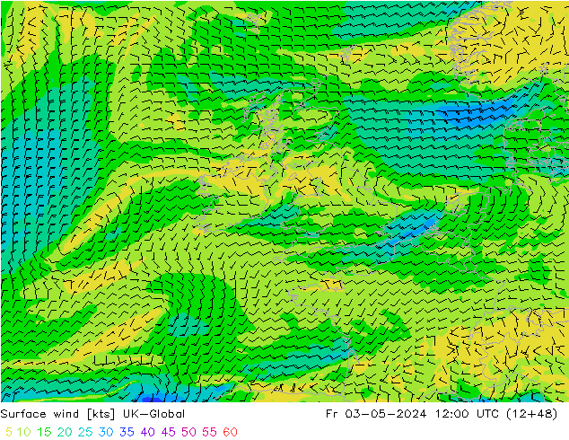 Surface wind UK-Global Pá 03.05.2024 12 UTC