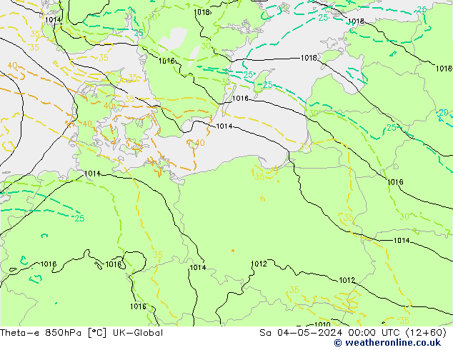 Theta-e 850hPa UK-Global sáb 04.05.2024 00 UTC