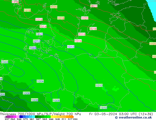 Thck 700-1000 hPa UK-Global Fr 03.05.2024 03 UTC